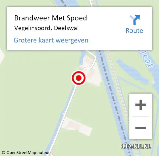 Locatie op kaart van de 112 melding: Brandweer Met Spoed Naar Vegelinsoord, Deelswal op 1 maart 2015 15:37