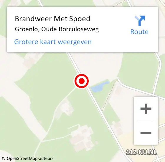 Locatie op kaart van de 112 melding: Brandweer Met Spoed Naar Groenlo, Oude Borculoseweg op 1 maart 2015 20:10