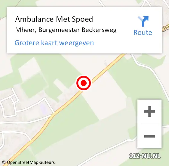 Locatie op kaart van de 112 melding: Ambulance Met Spoed Naar Mheer, Burgemeester Beckersweg op 31 oktober 2013 11:51