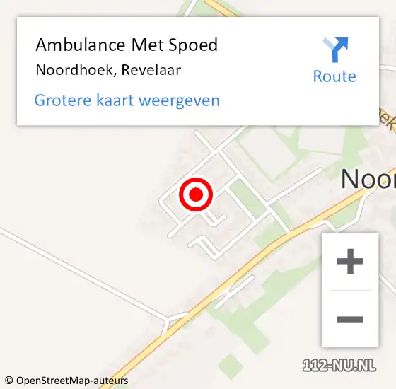 Locatie op kaart van de 112 melding: Ambulance Met Spoed Naar Noordhoek, Revelaar op 1 maart 2015 21:47