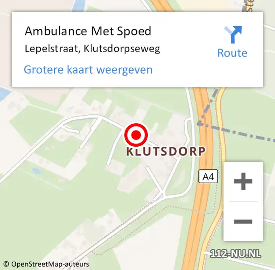 Locatie op kaart van de 112 melding: Ambulance Met Spoed Naar Lepelstraat, Klutsdorpseweg op 1 maart 2015 22:04