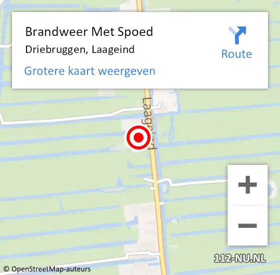 Locatie op kaart van de 112 melding: Brandweer Met Spoed Naar Driebruggen, Laageind op 1 maart 2015 22:30