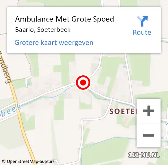 Locatie op kaart van de 112 melding: Ambulance Met Grote Spoed Naar Baarlo, Soeterbeek op 2 maart 2015 00:27