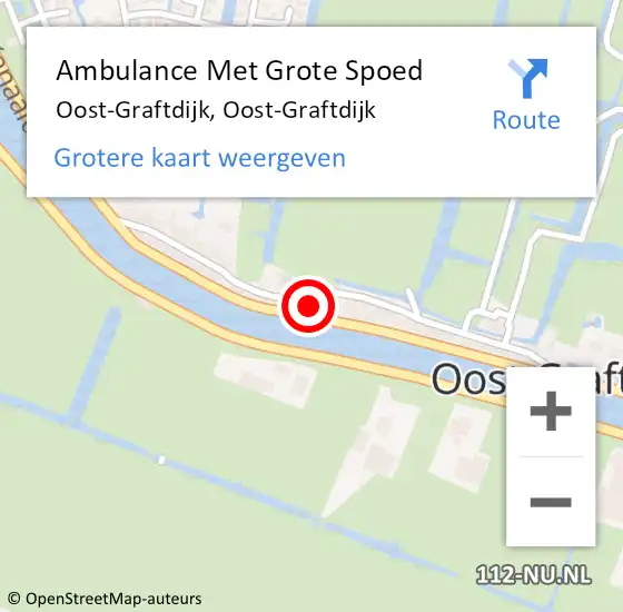 Locatie op kaart van de 112 melding: Ambulance Met Grote Spoed Naar Oost-Graftdijk, Oost-Graftdijk op 2 maart 2015 00:58