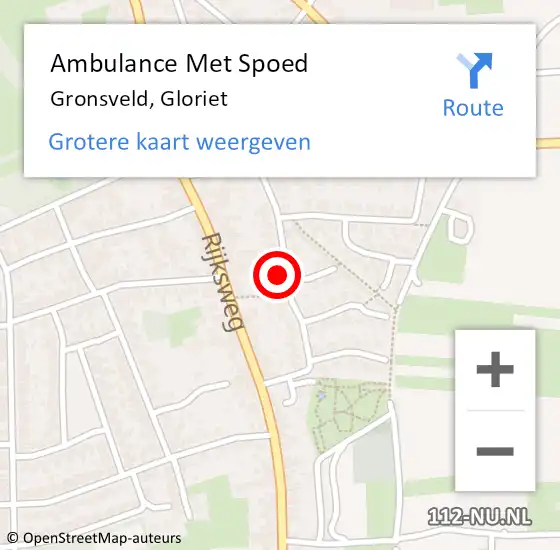 Locatie op kaart van de 112 melding: Ambulance Met Spoed Naar Gronsveld, Gloriet op 31 oktober 2013 12:07