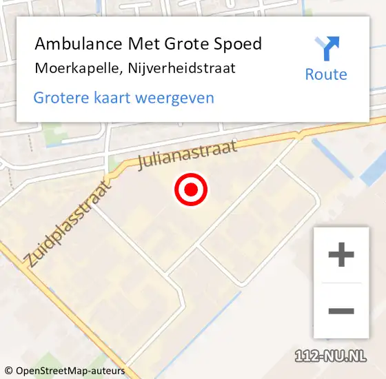 Locatie op kaart van de 112 melding: Ambulance Met Grote Spoed Naar Moerkapelle, Nijverheidstraat op 2 maart 2015 07:14