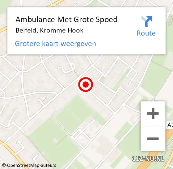 Locatie op kaart van de 112 melding: Ambulance Met Grote Spoed Naar Belfeld, Kromme Hook op 2 maart 2015 08:57