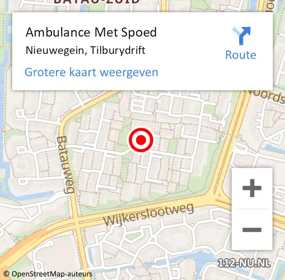 Locatie op kaart van de 112 melding: Ambulance Met Spoed Naar Nieuwegein, Tilburydrift op 2 maart 2015 09:06