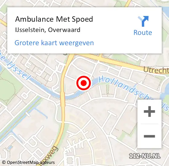 Locatie op kaart van de 112 melding: Ambulance Met Spoed Naar IJsselstein, Overwaard op 2 maart 2015 11:20