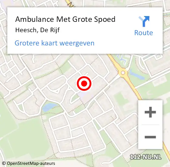 Locatie op kaart van de 112 melding: Ambulance Met Grote Spoed Naar Heesch, De Rijf op 2 maart 2015 11:39