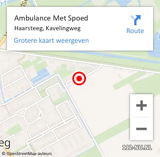 Locatie op kaart van de 112 melding: Ambulance Met Spoed Naar Haarsteeg, Kavelingweg op 2 maart 2015 13:04