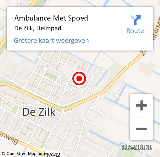 Locatie op kaart van de 112 melding: Ambulance Met Spoed Naar De Zilk, Helmpad op 2 maart 2015 14:32