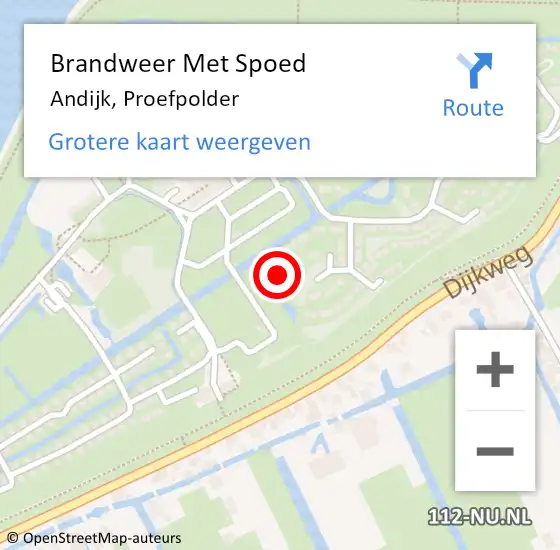 Locatie op kaart van de 112 melding: Brandweer Met Spoed Naar Andijk, Proefpolder op 2 maart 2015 14:57