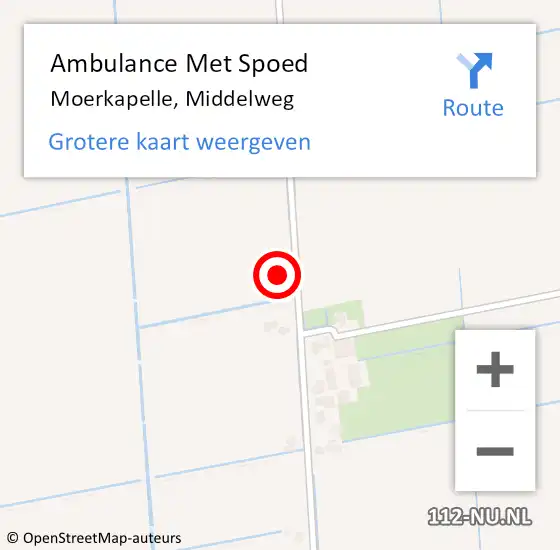 Locatie op kaart van de 112 melding: Ambulance Met Spoed Naar Moerkapelle, Middelweg op 2 maart 2015 15:25