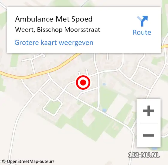 Locatie op kaart van de 112 melding: Ambulance Met Spoed Naar Weert, Bisschop Moorsstraat op 2 maart 2015 15:58