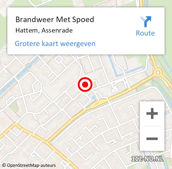 Locatie op kaart van de 112 melding: Brandweer Met Spoed Naar Hattem, Assenrade op 2 maart 2015 17:44