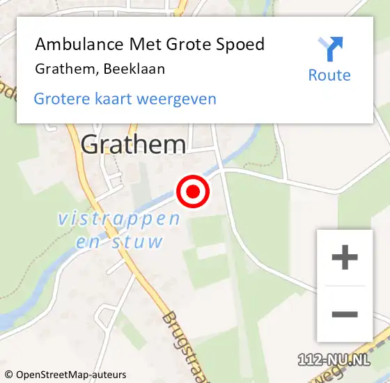 Locatie op kaart van de 112 melding: Ambulance Met Grote Spoed Naar Grathem, Beeklaan op 2 maart 2015 19:01