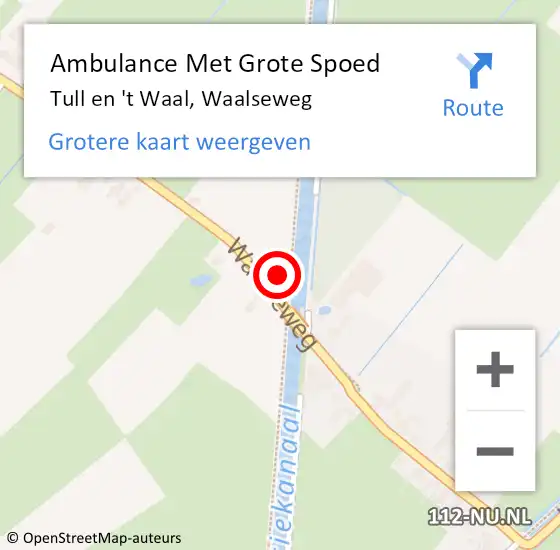 Locatie op kaart van de 112 melding: Ambulance Met Grote Spoed Naar Tull en 't Waal, Waalseweg op 31 oktober 2013 13:24