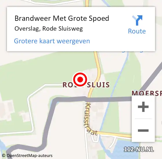 Locatie op kaart van de 112 melding: Brandweer Met Grote Spoed Naar Overslag, Rode Sluisweg op 2 maart 2015 20:31