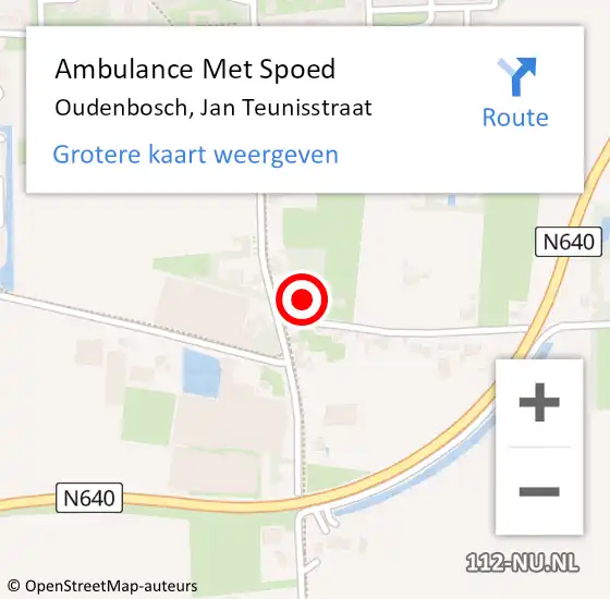 Locatie op kaart van de 112 melding: Ambulance Met Spoed Naar Oudenbosch, Jan Teunisstraat op 2 maart 2015 20:35