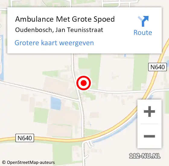 Locatie op kaart van de 112 melding: Ambulance Met Grote Spoed Naar Oudenbosch, Jan Teunisstraat op 2 maart 2015 20:37