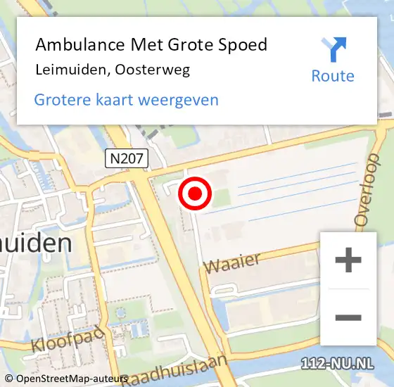 Locatie op kaart van de 112 melding: Ambulance Met Grote Spoed Naar Leimuiden, Oosterweg op 2 maart 2015 20:43