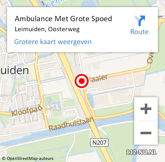 Locatie op kaart van de 112 melding: Ambulance Met Grote Spoed Naar Leimuiden, Oosterweg op 2 maart 2015 20:48