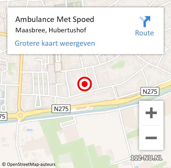 Locatie op kaart van de 112 melding: Ambulance Met Spoed Naar Maasbree, Hubertushof op 2 maart 2015 21:32