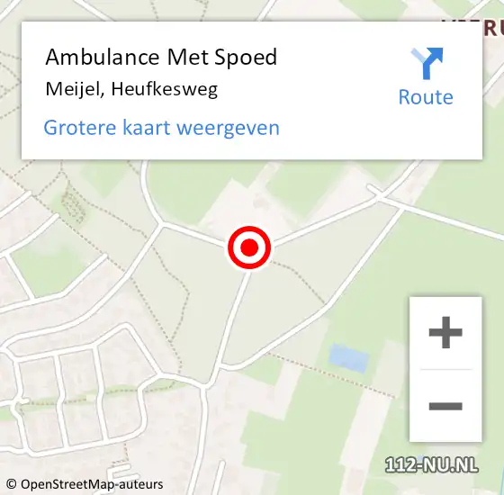 Locatie op kaart van de 112 melding: Ambulance Met Spoed Naar Meijel, Heufkesweg op 2 maart 2015 21:50