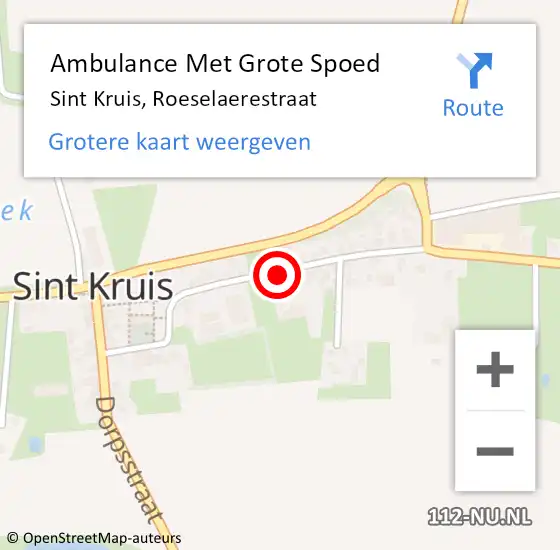 Locatie op kaart van de 112 melding: Ambulance Met Grote Spoed Naar Sint Kruis, Roeselaerestraat op 2 maart 2015 22:18