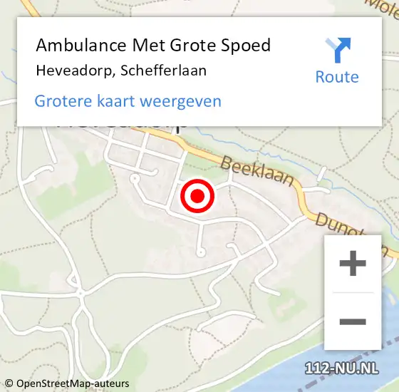 Locatie op kaart van de 112 melding: Ambulance Met Grote Spoed Naar Heveadorp, Schefferlaan op 2 maart 2015 22:57