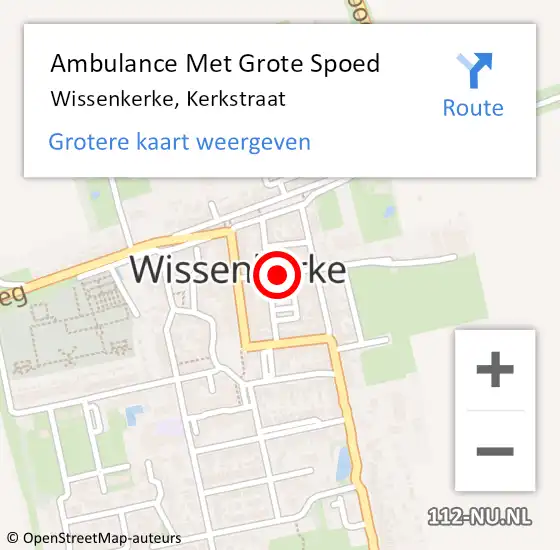 Locatie op kaart van de 112 melding: Ambulance Met Grote Spoed Naar Wissenkerke, Kerkstraat op 3 maart 2015 00:36