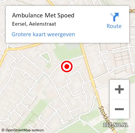 Locatie op kaart van de 112 melding: Ambulance Met Spoed Naar Eersel, Aelenstraat op 3 maart 2015 01:15