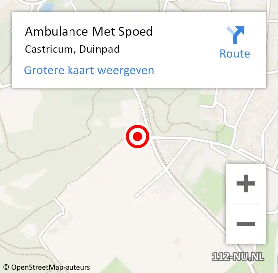 Locatie op kaart van de 112 melding: Ambulance Met Spoed Naar Castricum, Duinpad op 3 maart 2015 04:40