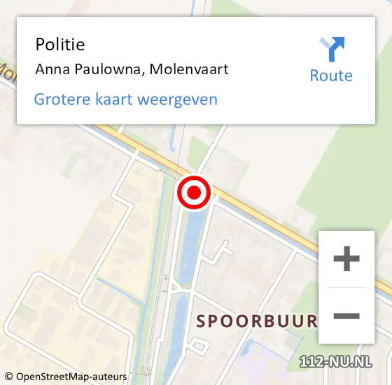 Locatie op kaart van de 112 melding: Politie Anna Paulowna, Molenvaart op 3 maart 2015 04:57