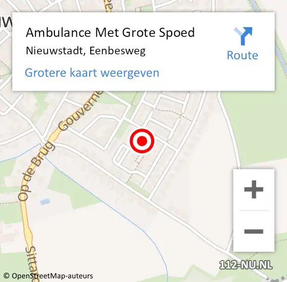 Locatie op kaart van de 112 melding: Ambulance Met Grote Spoed Naar Nieuwstadt, Eenbesweg op 3 maart 2015 09:01