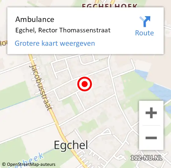 Locatie op kaart van de 112 melding: Ambulance Egchel, Rector Thomassenstraat op 3 maart 2015 10:43