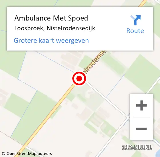 Locatie op kaart van de 112 melding: Ambulance Met Spoed Naar Loosbroek, Nistelrodensedijk op 3 maart 2015 13:16