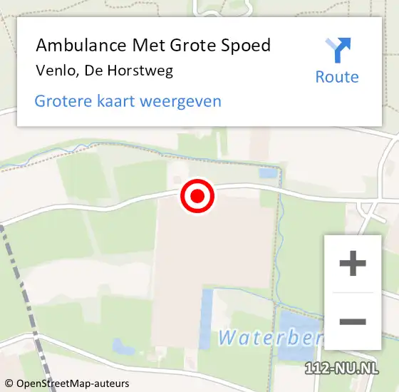 Locatie op kaart van de 112 melding: Ambulance Met Grote Spoed Naar Venlo, De Horstweg op 3 maart 2015 13:25