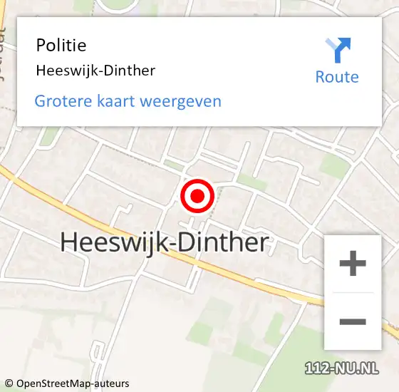 Locatie op kaart van de 112 melding: Politie Heeswijk-Dinther op 3 maart 2015 13:32