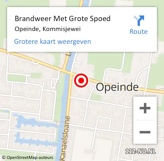 Locatie op kaart van de 112 melding: Brandweer Met Grote Spoed Naar Opeinde, Kommisjewei op 3 maart 2015 14:32