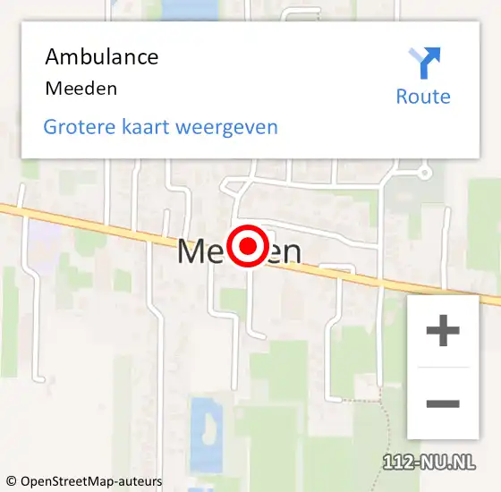Locatie op kaart van de 112 melding: Ambulance Meeden op 3 maart 2015 14:54