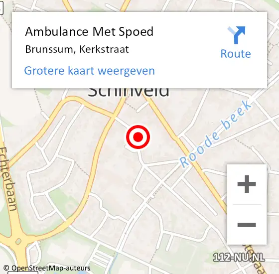 Locatie op kaart van de 112 melding: Ambulance Met Spoed Naar Brunssum, Kerkstraat op 3 maart 2015 14:56