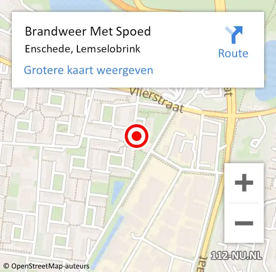 Locatie op kaart van de 112 melding: Brandweer Met Spoed Naar Enschede, Lemselobrink op 3 maart 2015 15:00