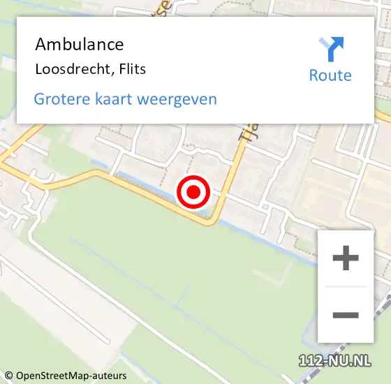 Locatie op kaart van de 112 melding: Ambulance Loosdrecht, Flits op 3 maart 2015 15:20