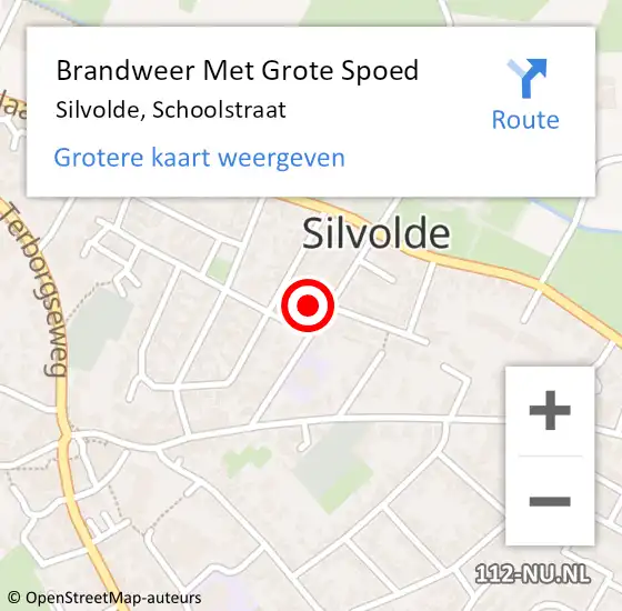 Locatie op kaart van de 112 melding: Brandweer Met Grote Spoed Naar Silvolde, Schoolstraat op 3 maart 2015 15:58