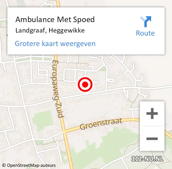 Locatie op kaart van de 112 melding: Ambulance Met Spoed Naar Landgraaf, Heggewikke op 31 oktober 2013 14:48