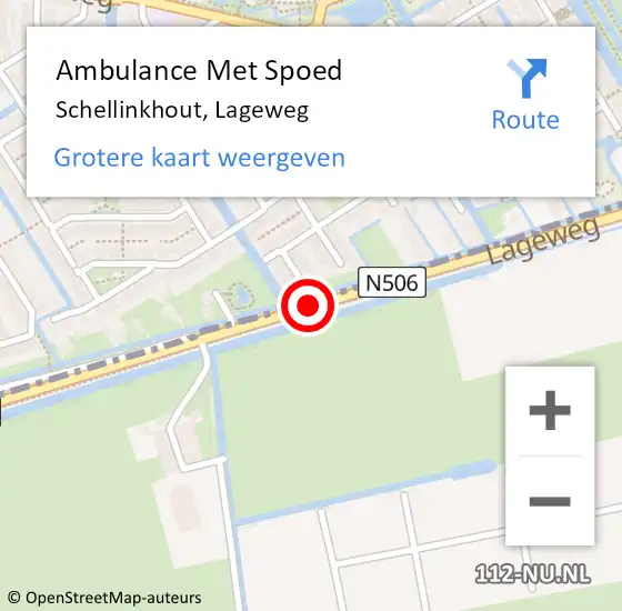 Locatie op kaart van de 112 melding: Ambulance Met Spoed Naar Schellinkhout, Lageweg op 3 maart 2015 16:49