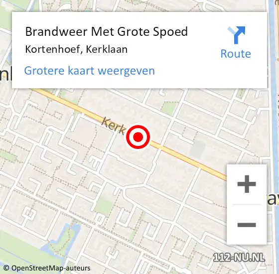 Locatie op kaart van de 112 melding: Brandweer Met Grote Spoed Naar Kortenhoef, Kerklaan op 3 maart 2015 17:06