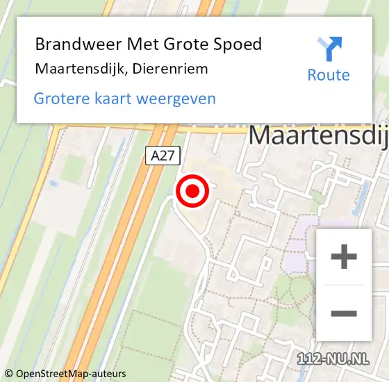 Locatie op kaart van de 112 melding: Brandweer Met Grote Spoed Naar Maartensdijk, Dierenriem op 3 maart 2015 18:38